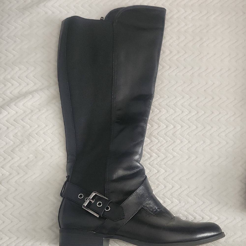 Liz Claiborne Black Over the Knee Boots with Buckle